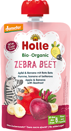 Quetschie Zebra Beet, Apfel, Banane & rote Bete ab 6 Monaten Holle