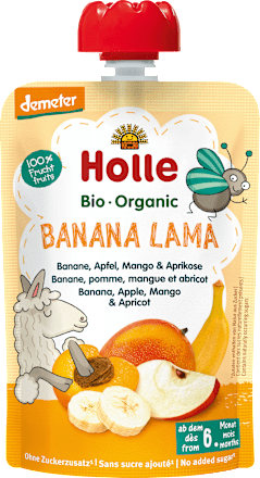 Quetschie Banana Lama Banane, Apfel, Mango & Aprikose ab dem 6. Monat Holle