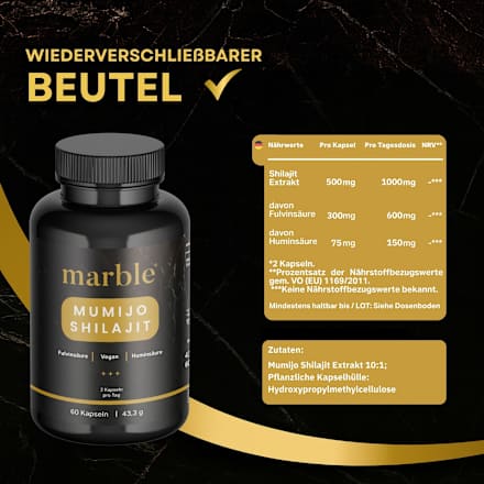 Mumijo Shilajit Kapseln 60 St marble
