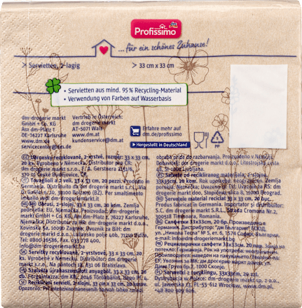 Serviete z jesenskim motivom, 33 × 33 cm  Profissimo