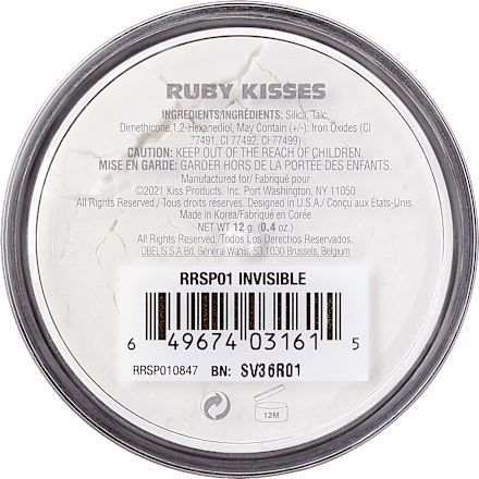 Pudră fixare Invisible RUBY Kisses