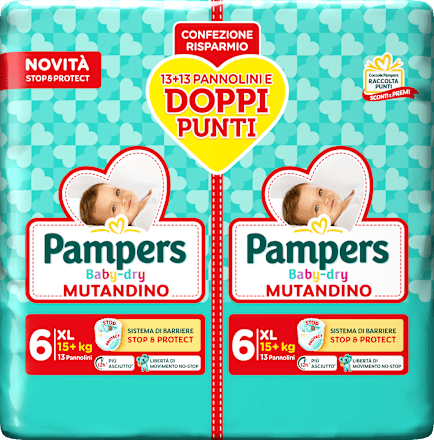 Pannolini Baby-dry Mutandino taglia 6 XL Bipacco (15+ kg) Pampers