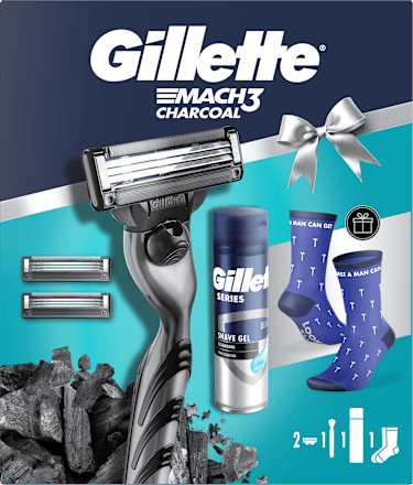 Darilni set za moške Mach3 Charcoal Gillette