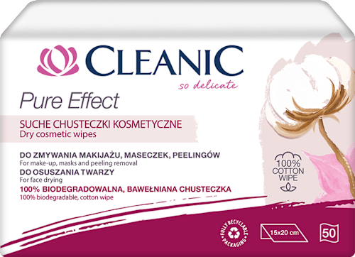 Chusteczki kosmetyczne suche Pure Effect Cleanic