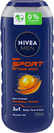 3IN1 SPORT 24H FRESH EFFECT gel za tuširanje NIVEA MEN