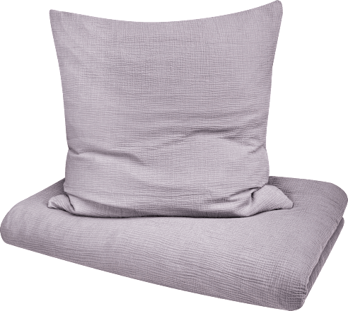 Bettwäsche-Set aus Musselin, grau, 155 x 220 + 80 x 80 cm ALANA