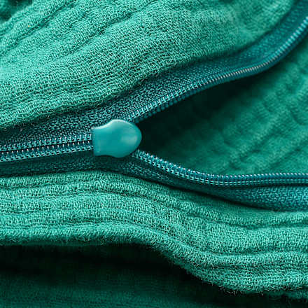 Bettwäsche-Set aus Musselin, grün, 155 x 220 + 80 x 80 cm ALANA