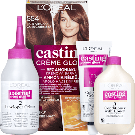 Farba na vlasy - 554 chilli čokoláda L'ORÉAL PARiS CASTING Crème Gloss