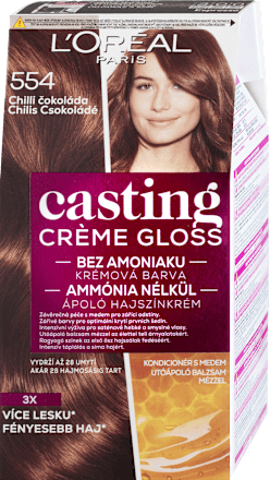 Farba na vlasy - 554 chilli čokoláda L'ORÉAL PARiS CASTING Crème Gloss