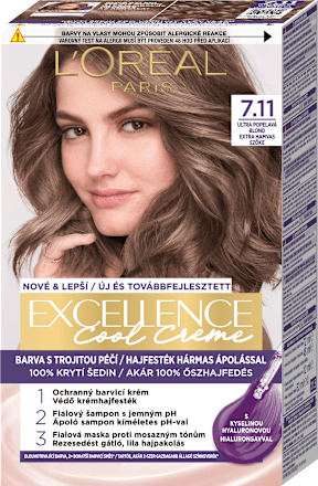 Farba na vlasy Cool Creme - 7.11 ultra popolavá blond L'ORÉAL PARiS EXCELLENCE Creme