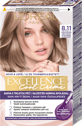 Farba na vlasy Cool Creme - 8.11 ultra popolavá svetlá blond L'ORÉAL PARiS EXCELLENCE Creme