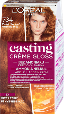 Farba na vlasy - 734 zlatá medová L'ORÉAL PARiS CASTING Crème Gloss