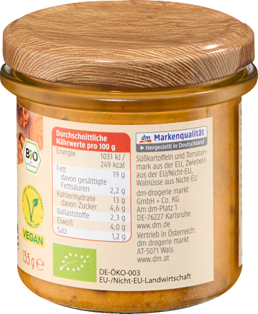 Crema spalmabile bio di noci e patate dolci dmBio