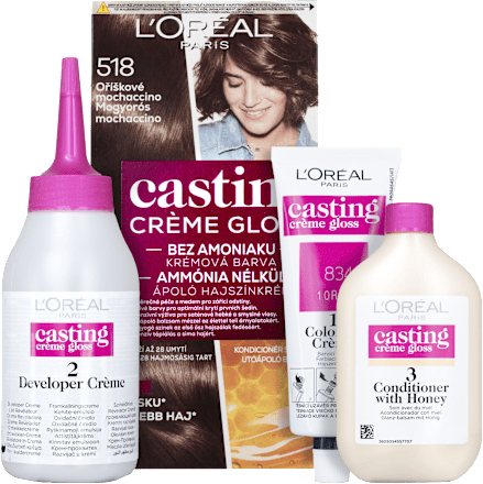 Farba na vlasy - 518 orieškové mochaccino L'ORÉAL PARiS CASTING Crème Gloss