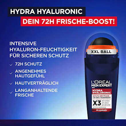 Deo Roll-on Hydra Hyaluronic Schutz und Pflege L'ORÉAL PARiS MEN EXPERT