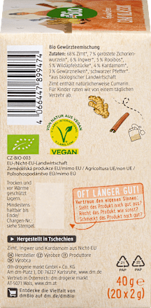 Bio klasszikus chai tea, 20 filter dmBio