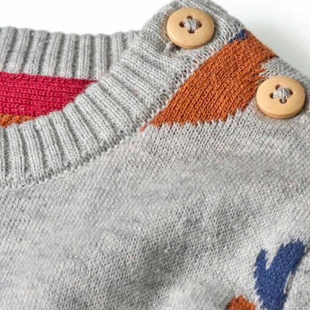 Pullover aus Strick mit Rentier-Muster, grau, Gr. 86 ALANA