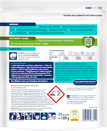 Detergent șervețele universale pentru rufe Dr.Beckmann