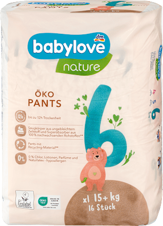 Hlačne plenice xl 6, 15+ kg babylove nature