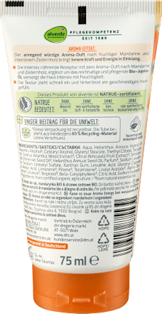 Cremă de mâini Aroma Energie Mandarină & Lemn de Cedru alverde NATURKOSMETIK