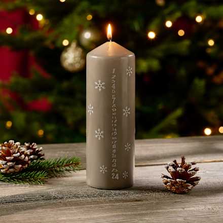 Kerze 70/200 , Advent, grau Dekorieren & Einrichten