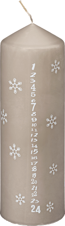 Kerze 70/200 , Advent, grau Dekorieren & Einrichten