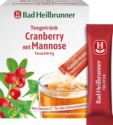 Teegetränk Cranberry mit Mannose (10 Stück) Bad Heilbrunner