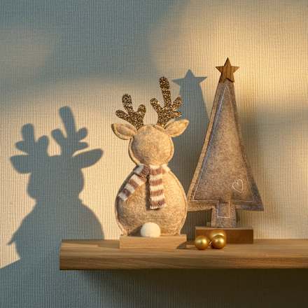 Filzaufsteller Baum (26 cm), beige Dekorieren & Einrichten