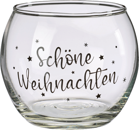 Kerzenhalter aus Glas "Schöne Weihnachten" (10 cm) Dekorieren & Einrichten