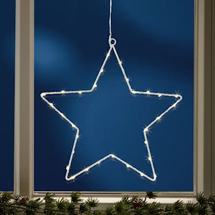 LED Metallstern warmweiß, weiß, (30 cm) Dekorieren & Einrichten