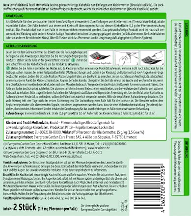 Kleider Textil Mottenfalle  Nexa Lotte