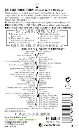 Bodylotion Balance Bio-Aloe Vera & Mandelöl   SANTE NATURKOSMETIK