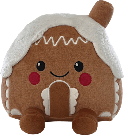 Plüschlebkuchenhaus mit Beinchen & Gesicht Dekorieren & Einrichten