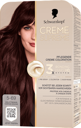Haarfarbe 5-69 Violettbraun Schwarzkopf CREME SUPREME