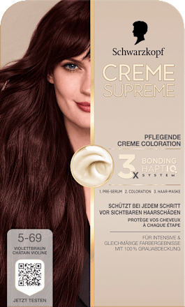 Haarfarbe 5-69 Violettbraun Schwarzkopf CREME SUPREME