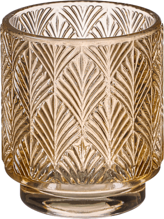 Kerzenhalter aus Glas, Ornamente, hellbraun BOLTZE