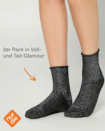Socken Glamour mit Lurex-Garn schwarz Gr. 39-42 nur die