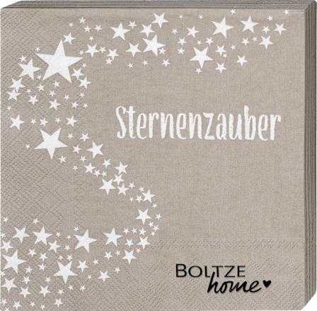 Servietten "Sternenzauber", grau (33x33 cm) BOLTZE