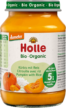 Menü Kürbis mit Reis ab dem 5.Monat Holle