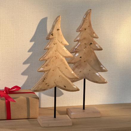 Holzaufsteller, Baum mit Kunststoffbeschichtung, beige-gold Dekorieren & Einrichten