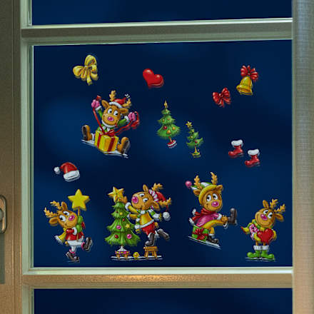 Fensterbilder Elche Weihnachtsmotive (A4) BRAUNS-HEITMANN