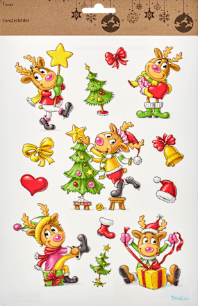 Fensterbilder Elche Weihnachtsmotive (A4) BRAUNS-HEITMANN