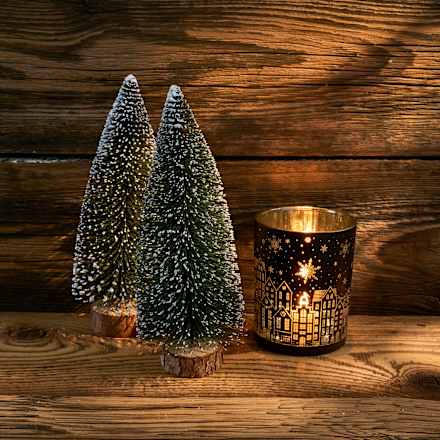Drahttannenbaum beschneit, grün (23 cm) Dekorieren & Einrichten
