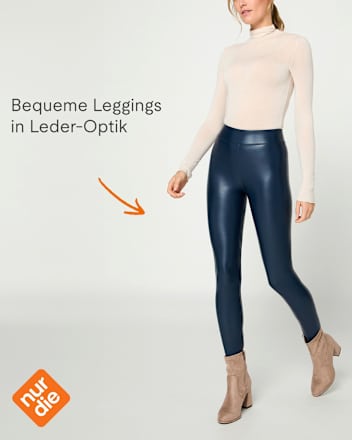 Leggings in Leder-Optik blau Gr. 32/34 nur die