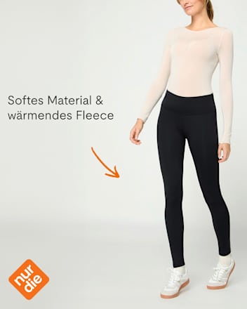 Leggings mit warmem & weichem Innenfleece schwarz Gr. 36/38 nur die