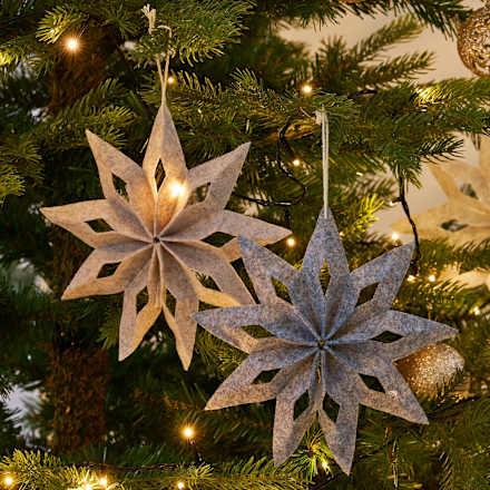 Filzstern mit Klettverschluss, faltbar, beige BOLTZE