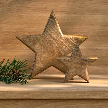 Holzstern, braun (10 cm) Dekorieren & Einrichten