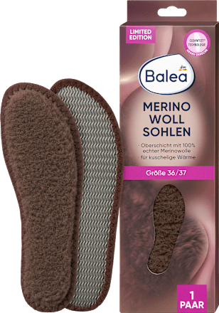 Einlegesohlen Merino Woll Sohlen Gr. 36/37 (1 Paar) Balea