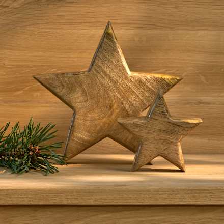 Holzstern, braun (19 cm) Dekorieren & Einrichten