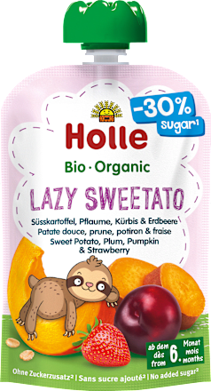 Quetschie Lazy Sweetato Süßkartoffel, Pflaume, Kürbis & Erdbeere, ab dem 6. Monat Holle